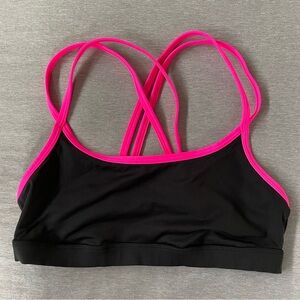 Victoria's Secret Love Pink Yoga Black and Pink Sports Bra Size M